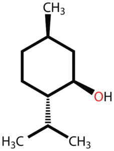 Molécula de mentol representada