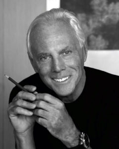 Foto del diseñador Giorgio Armani